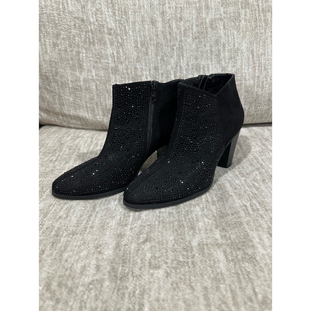 Jennifer Lopez Women’s Ankle Boots Size 6.5 Black Suede and Studs Galena - Picture 12 of 14